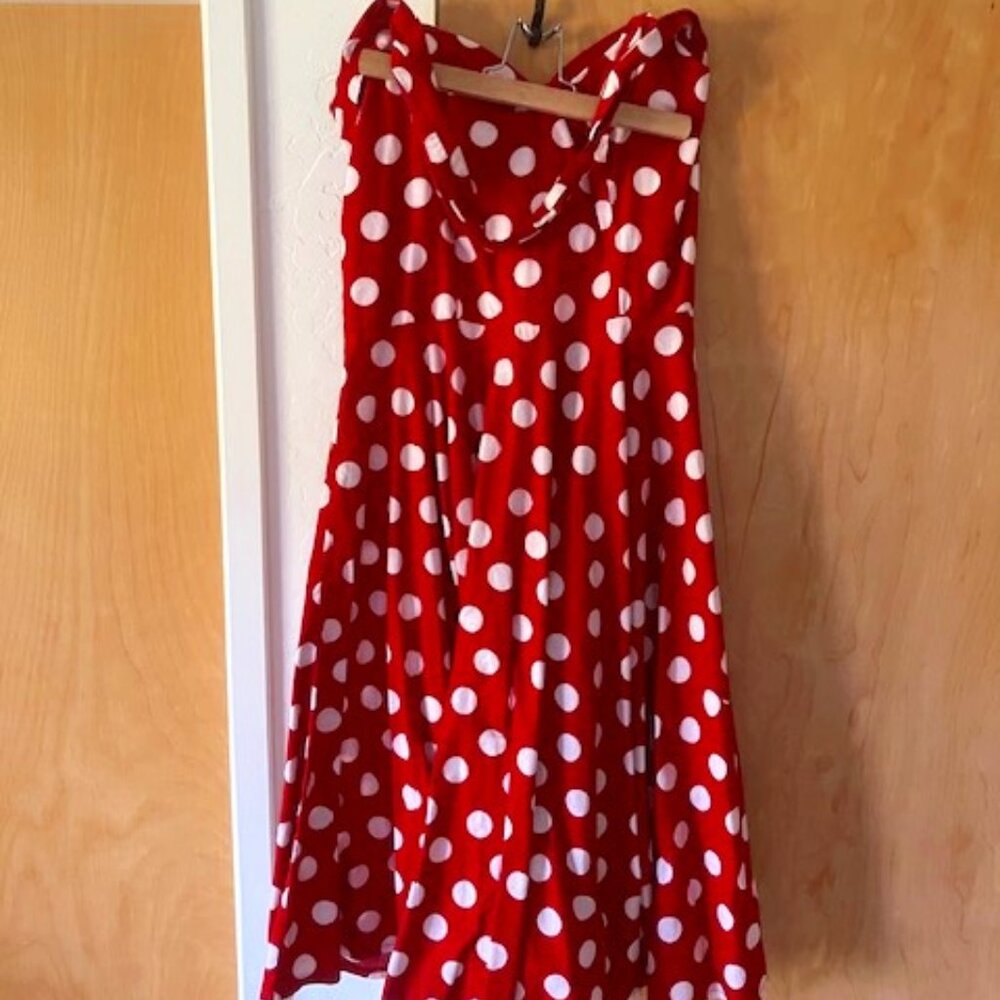 Vivien of Holloway HNCD dress halter neck circle dress red polka dots